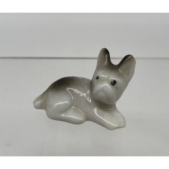 Vintage Porcelain Miniature French Bulldog Dog Figurine Set Of 3 Made In Japan - Picture 6 of 13